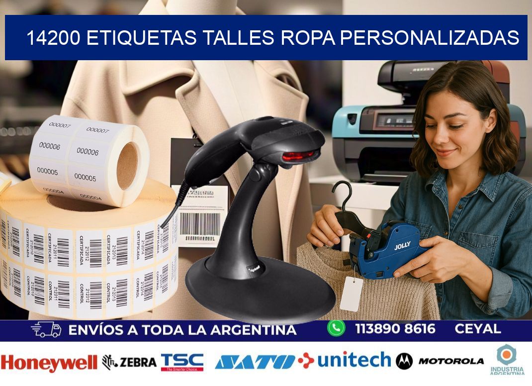 14200 ETIQUETAS TALLES ROPA PERSONALIZADAS