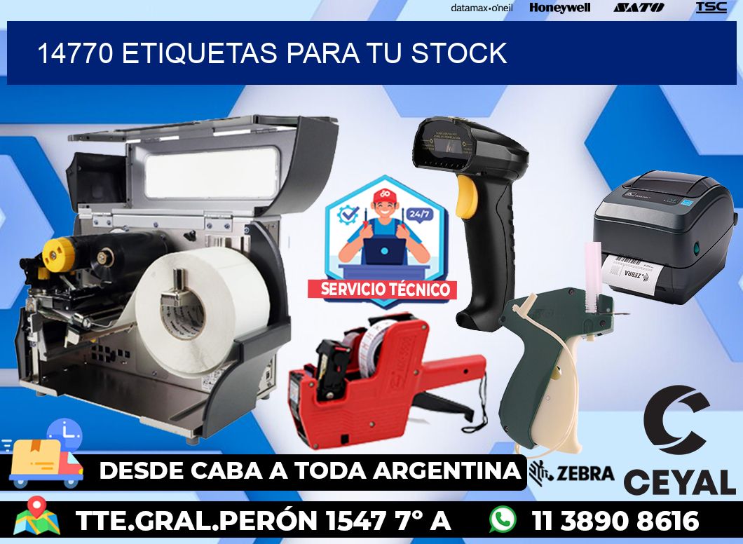 14770 etiquetas para tu stock