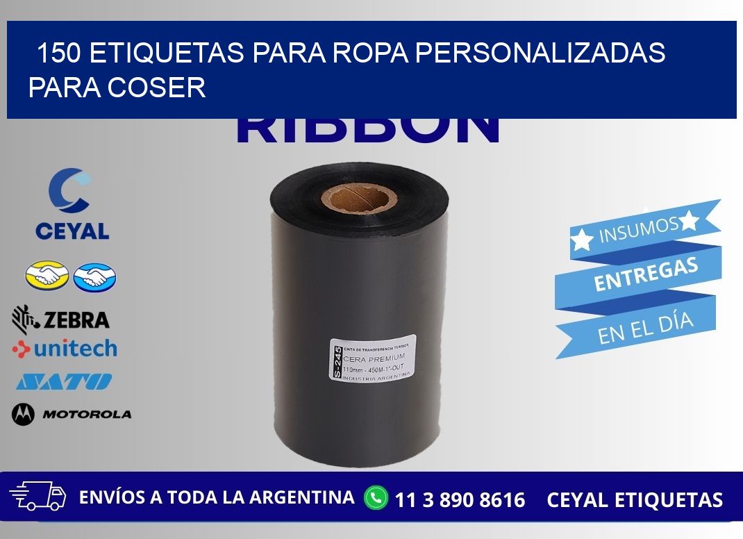 150 Etiquetas para ropa personalizadas para coser