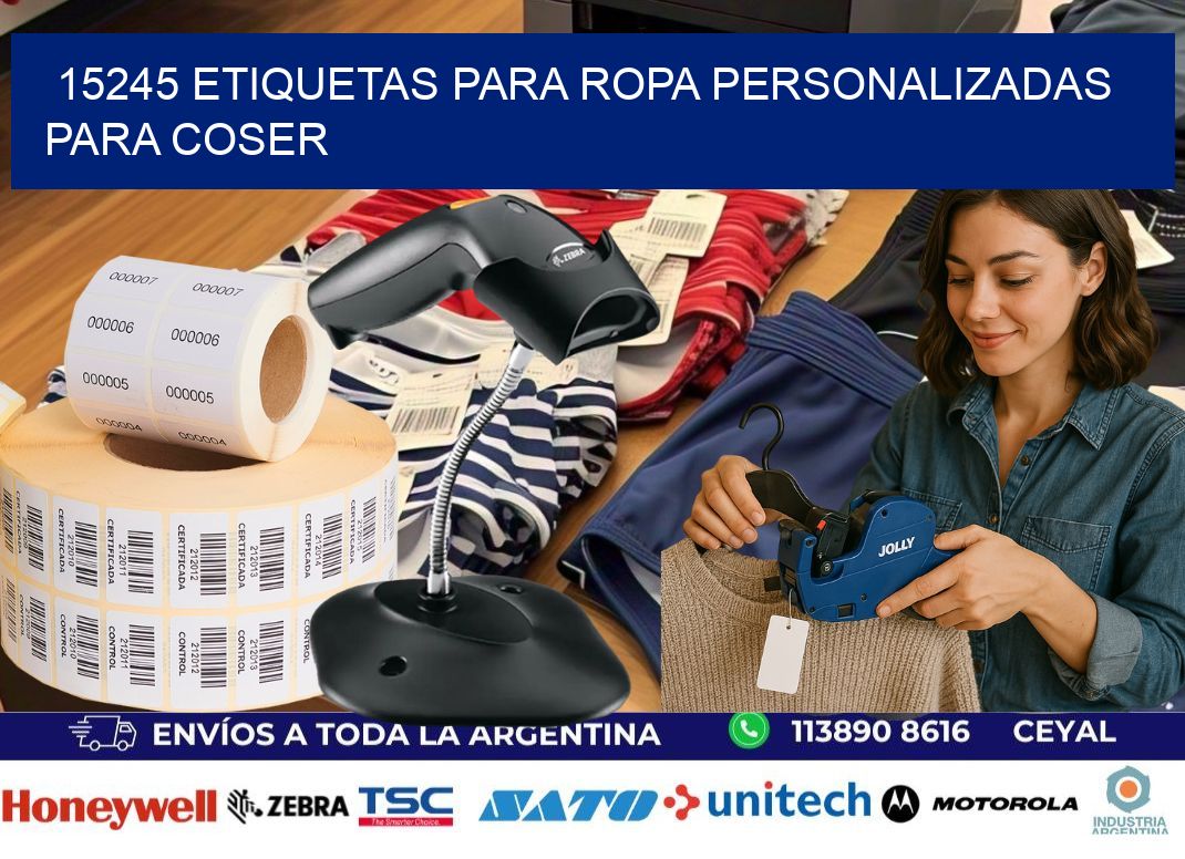15245 Etiquetas para ropa personalizadas para coser