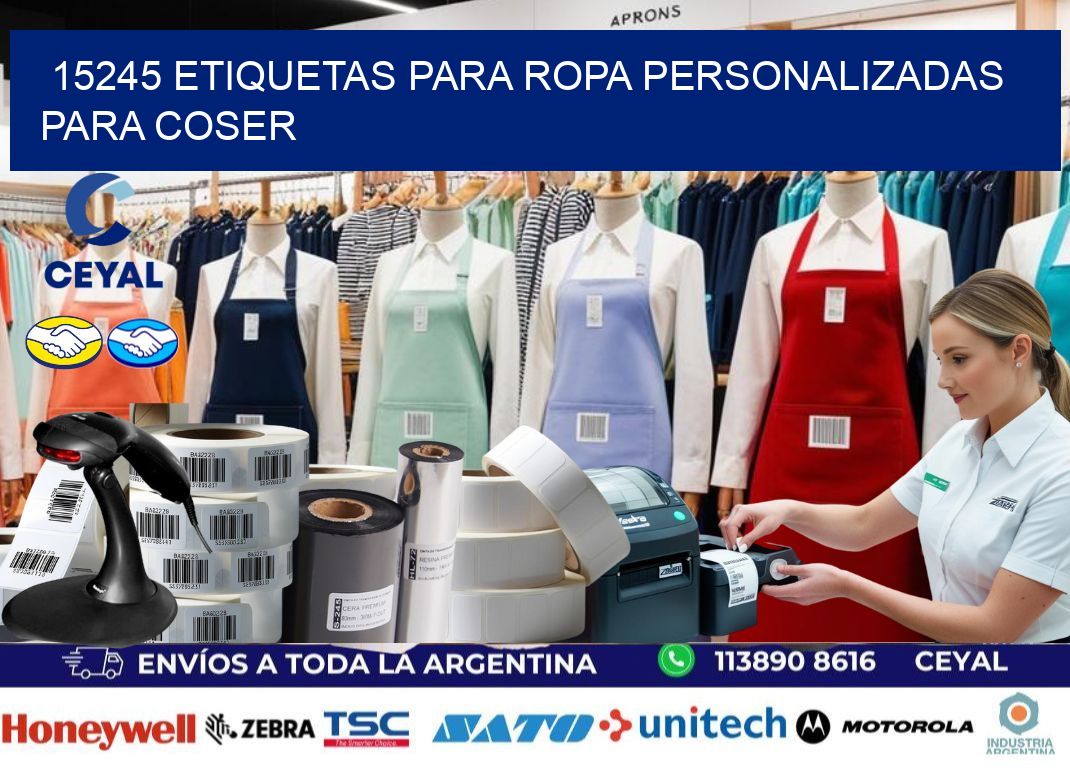15245 Etiquetas para ropa personalizadas para coser
