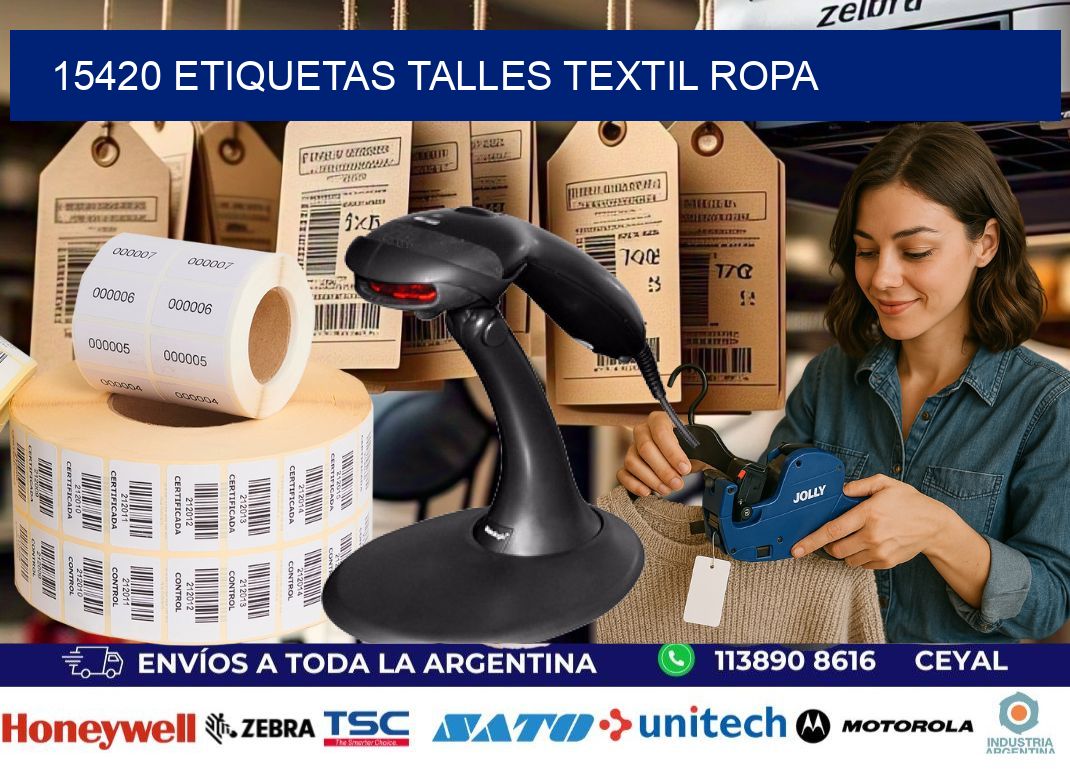 15420 ETIQUETAS TALLES TEXTIL ROPA