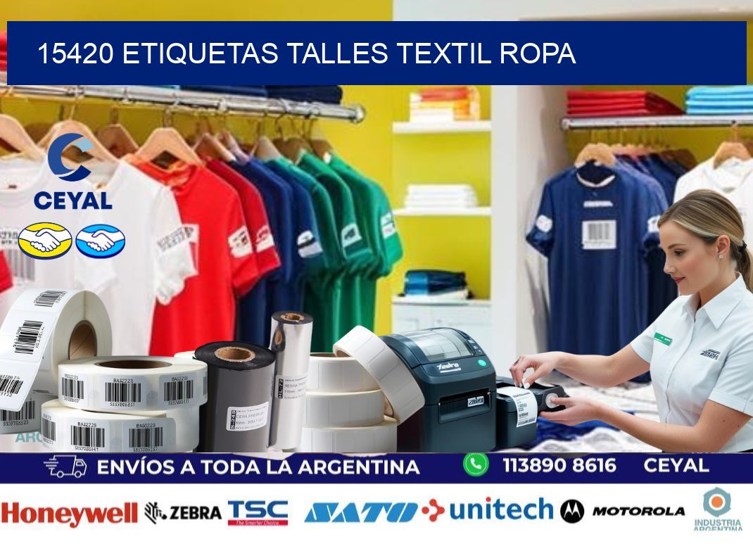 15420 ETIQUETAS TALLES TEXTIL ROPA