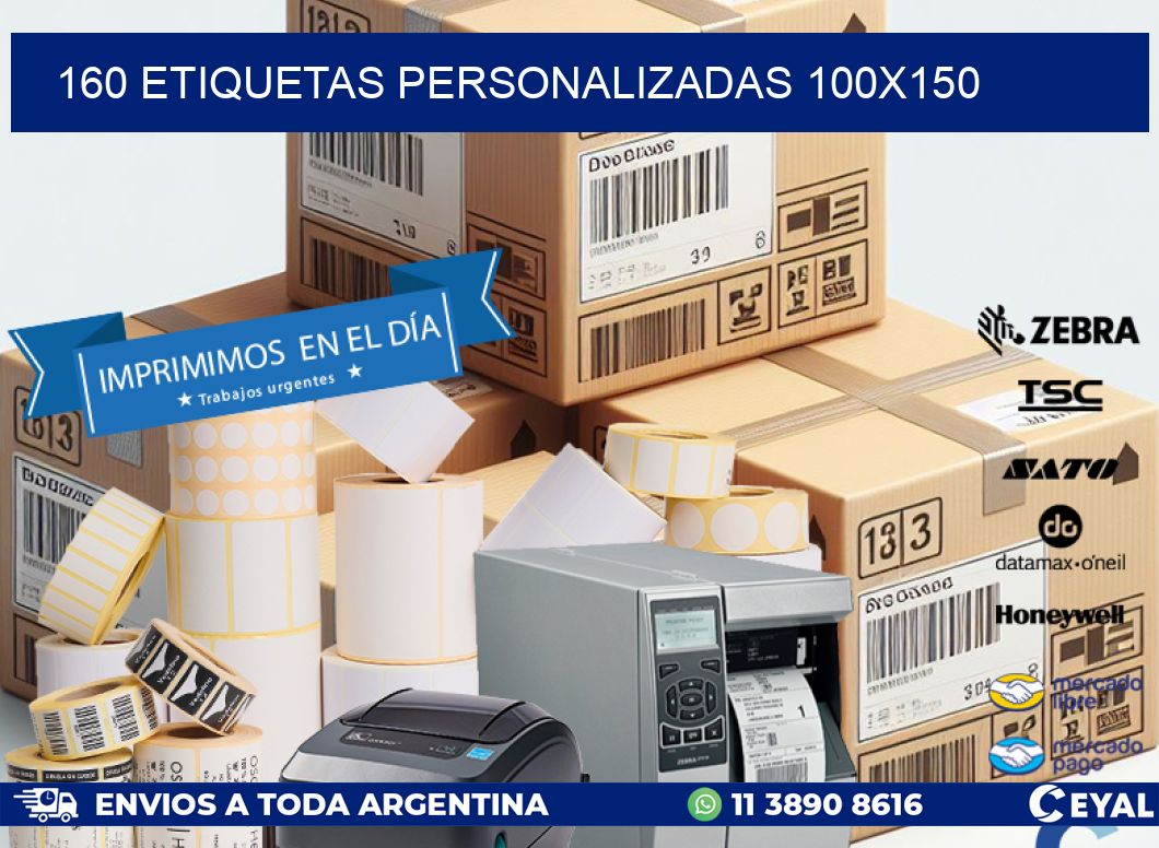 160 Etiquetas personalizadas 100x150