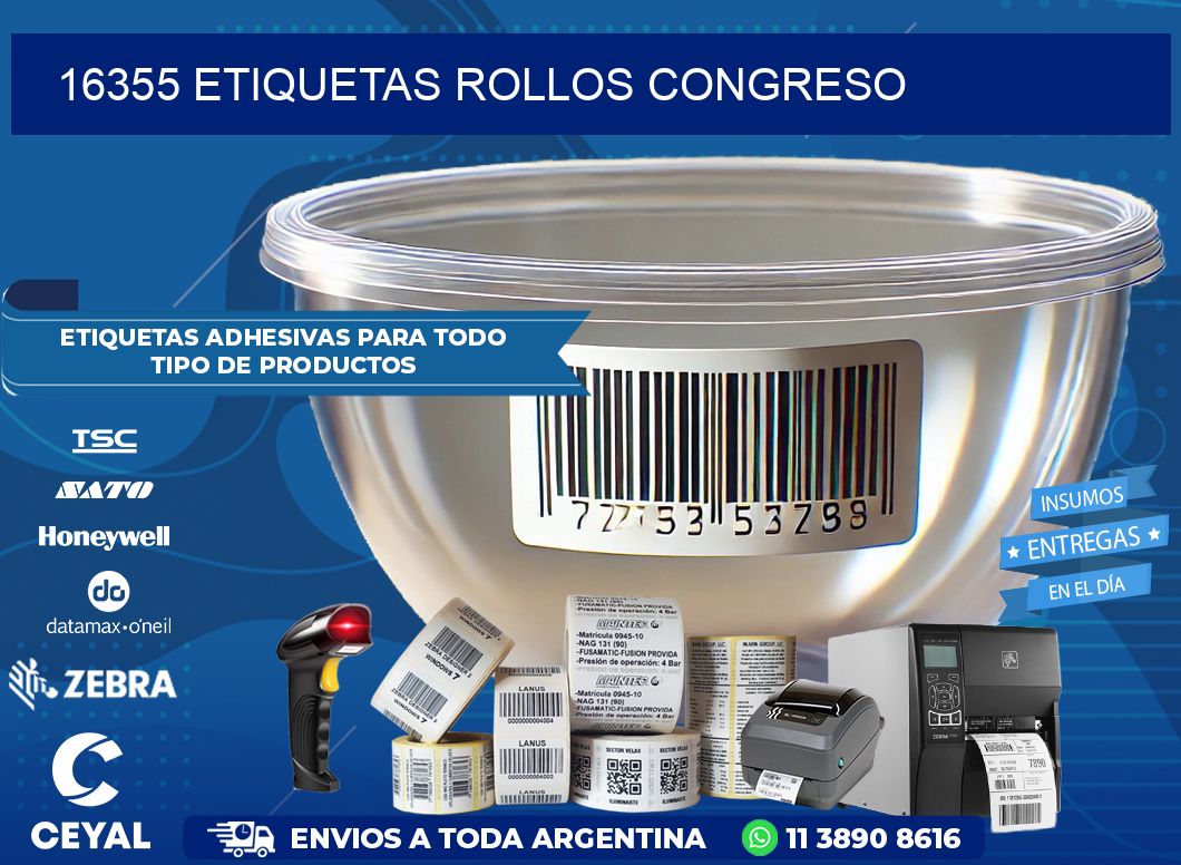 16355 etiquetas rollos CONGRESO