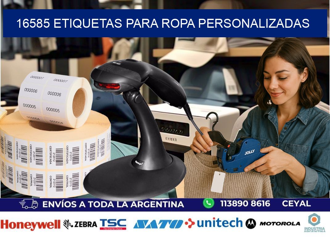 16585 Etiquetas para ropa personalizadas
