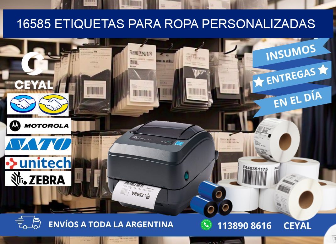 16585 Etiquetas para ropa personalizadas