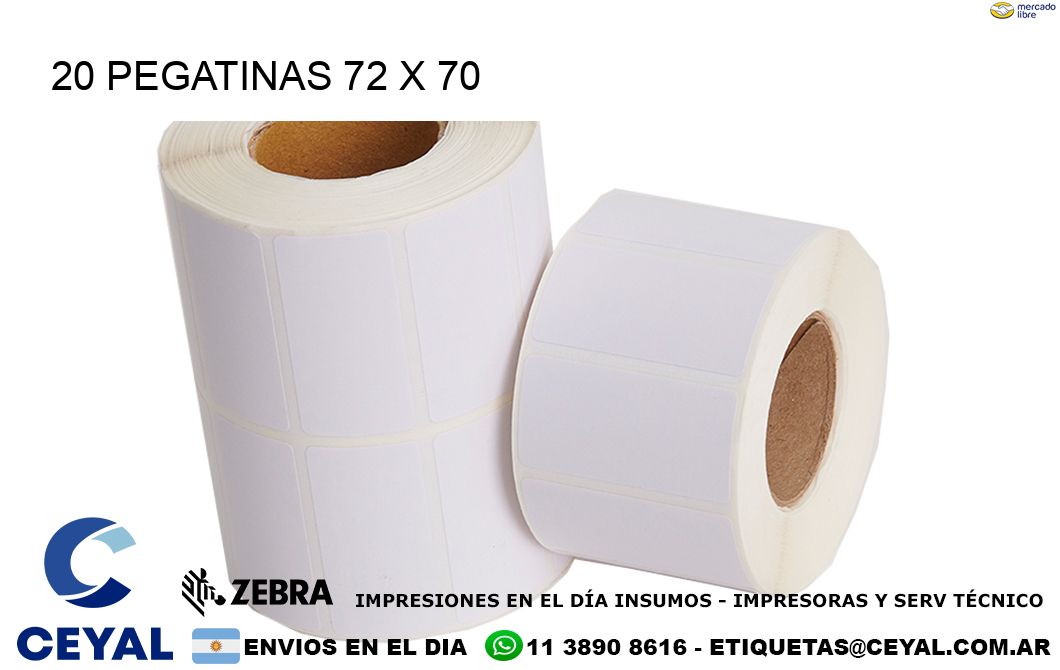 20 PEGATINAS 72 x 70