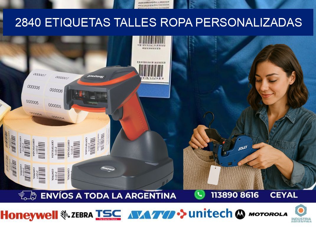 2840 ETIQUETAS TALLES ROPA PERSONALIZADAS