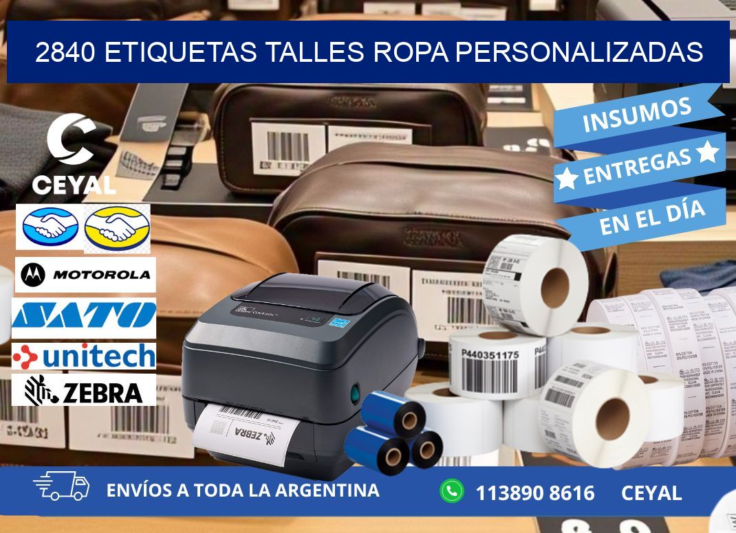 2840 ETIQUETAS TALLES ROPA PERSONALIZADAS
