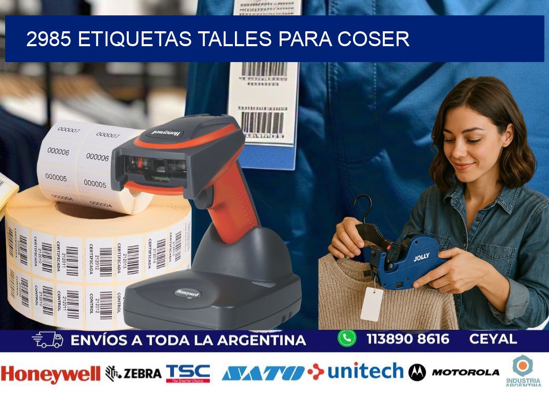 2985 ETIQUETAS TALLES PARA COSER