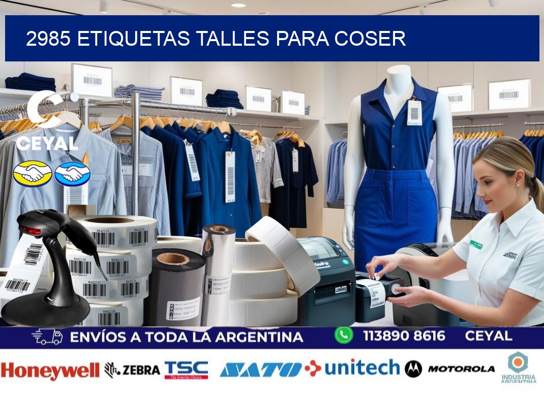 2985 ETIQUETAS TALLES PARA COSER