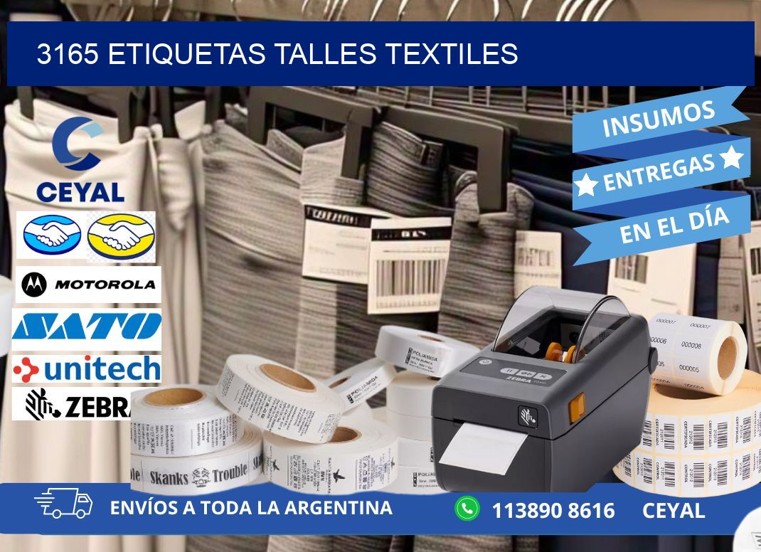 3165 ETIQUETAS TALLES TEXTILES