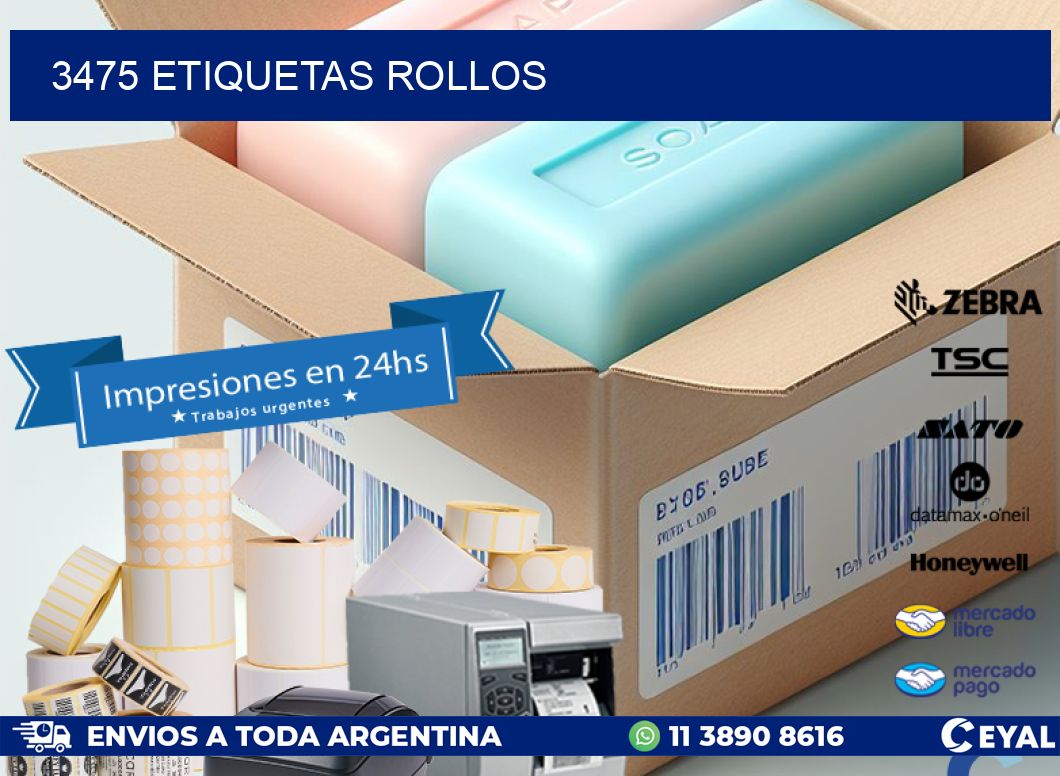 3475 Etiquetas rollos
