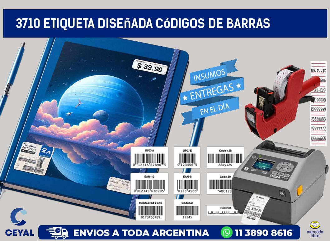 3710 etiqueta diseñada códigos de barras