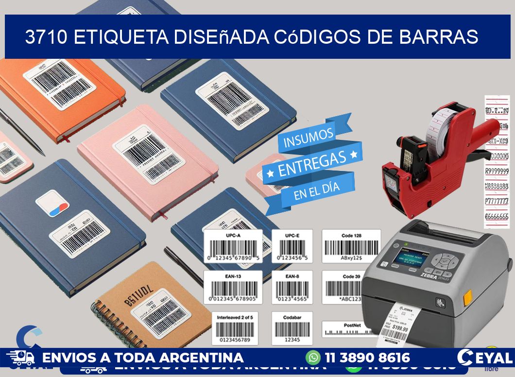 3710 etiqueta diseñada códigos de barras