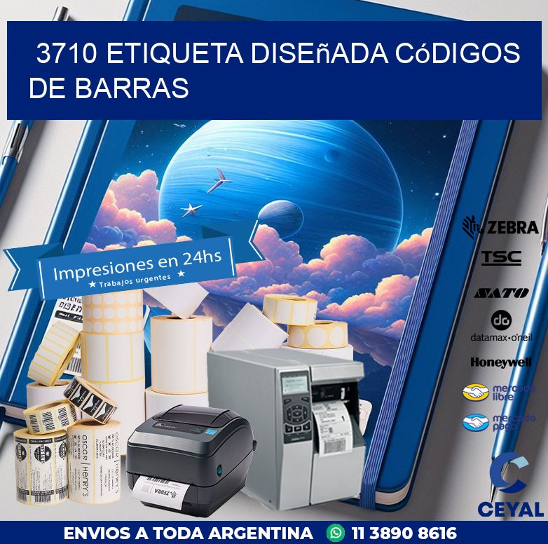 3710 etiqueta diseñada códigos de barras
