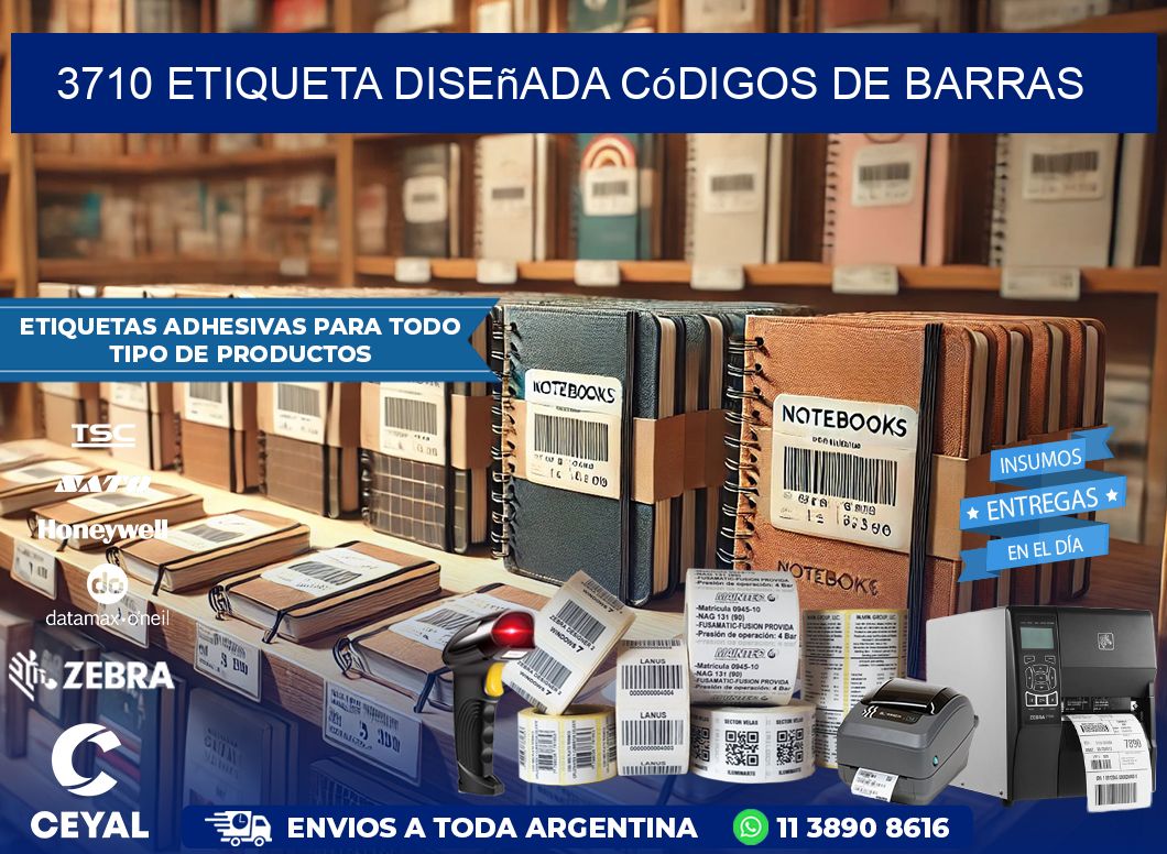 3710 etiqueta diseñada códigos de barras
