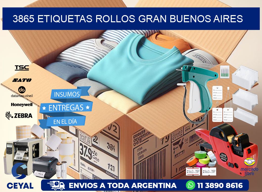 3865 etiquetas rollos GRAN BUENOS AIRES