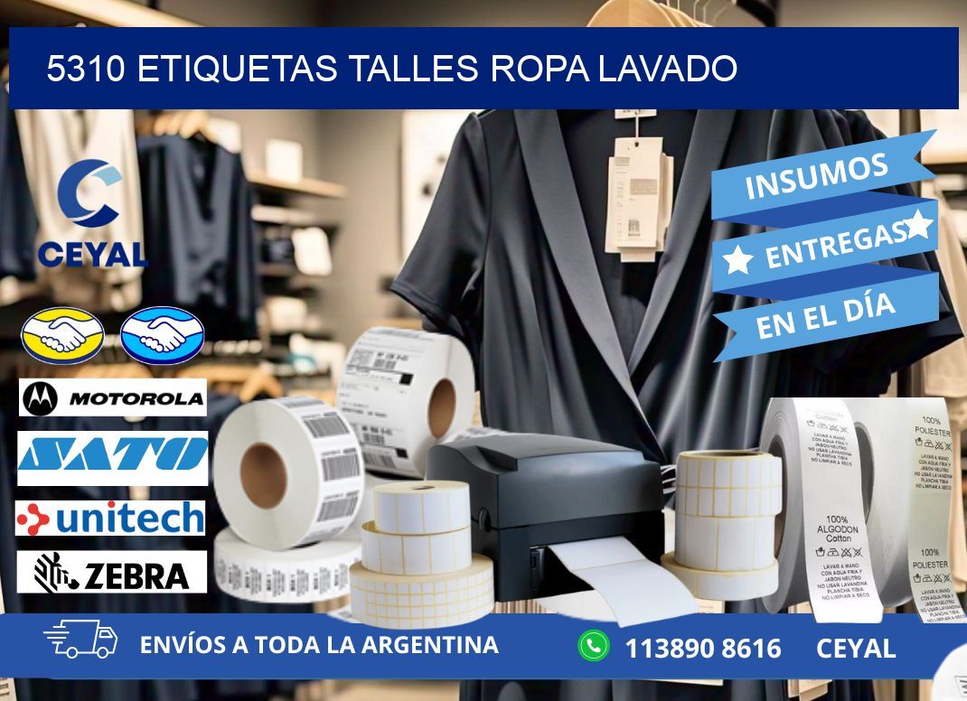 5310 ETIQUETAS TALLES ROPA LAVADO