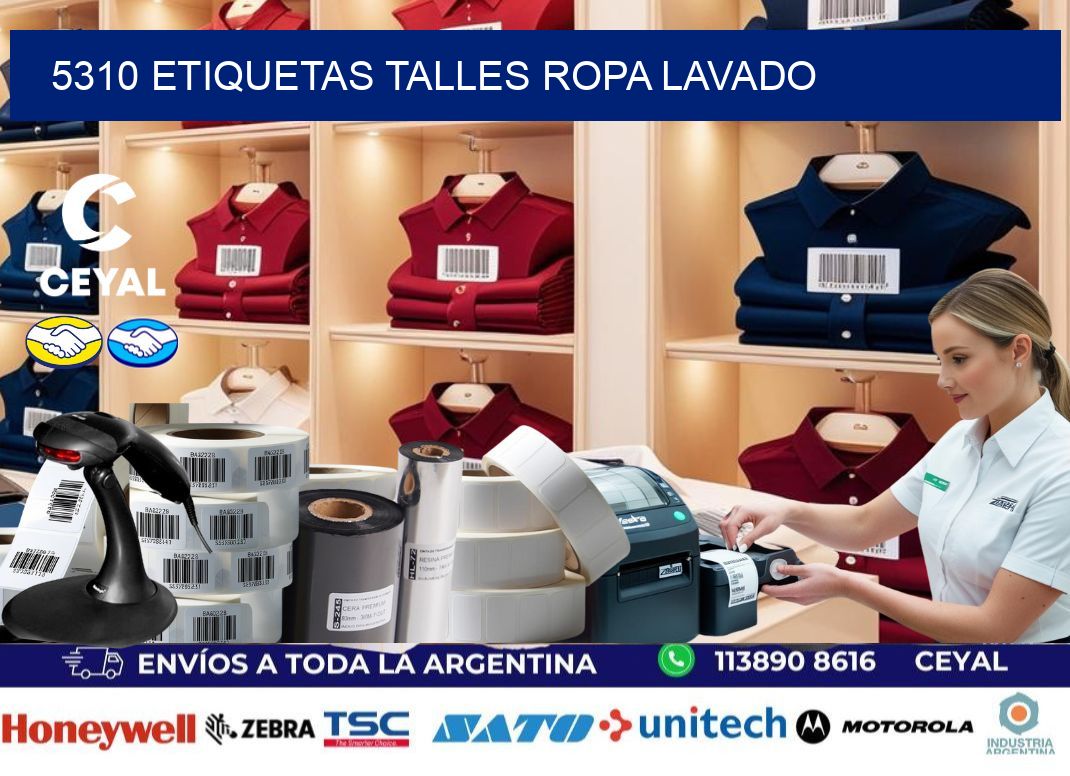 5310 ETIQUETAS TALLES ROPA LAVADO