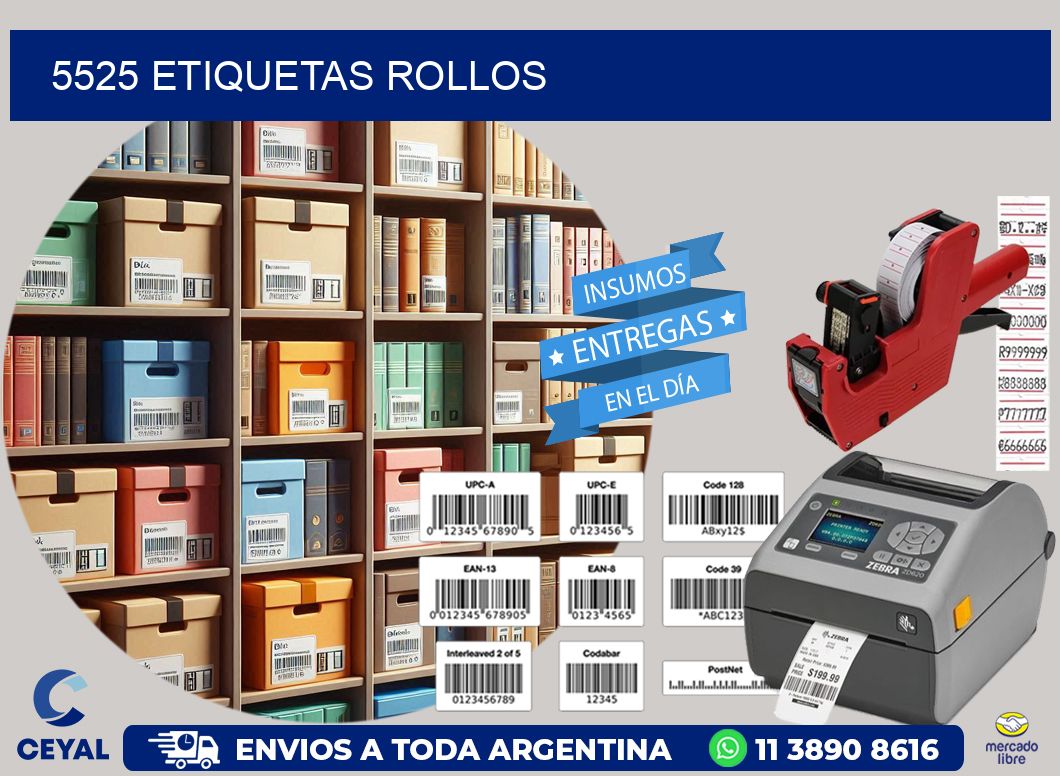 5525 etiquetas rollos