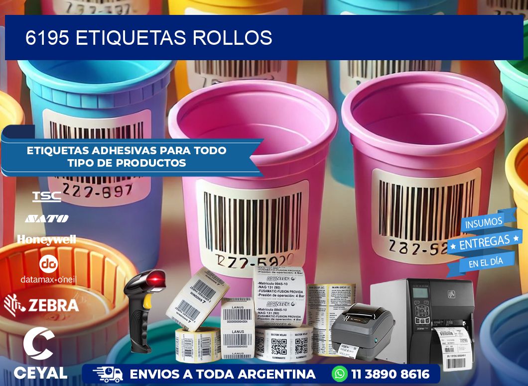 6195 etiquetas rollos