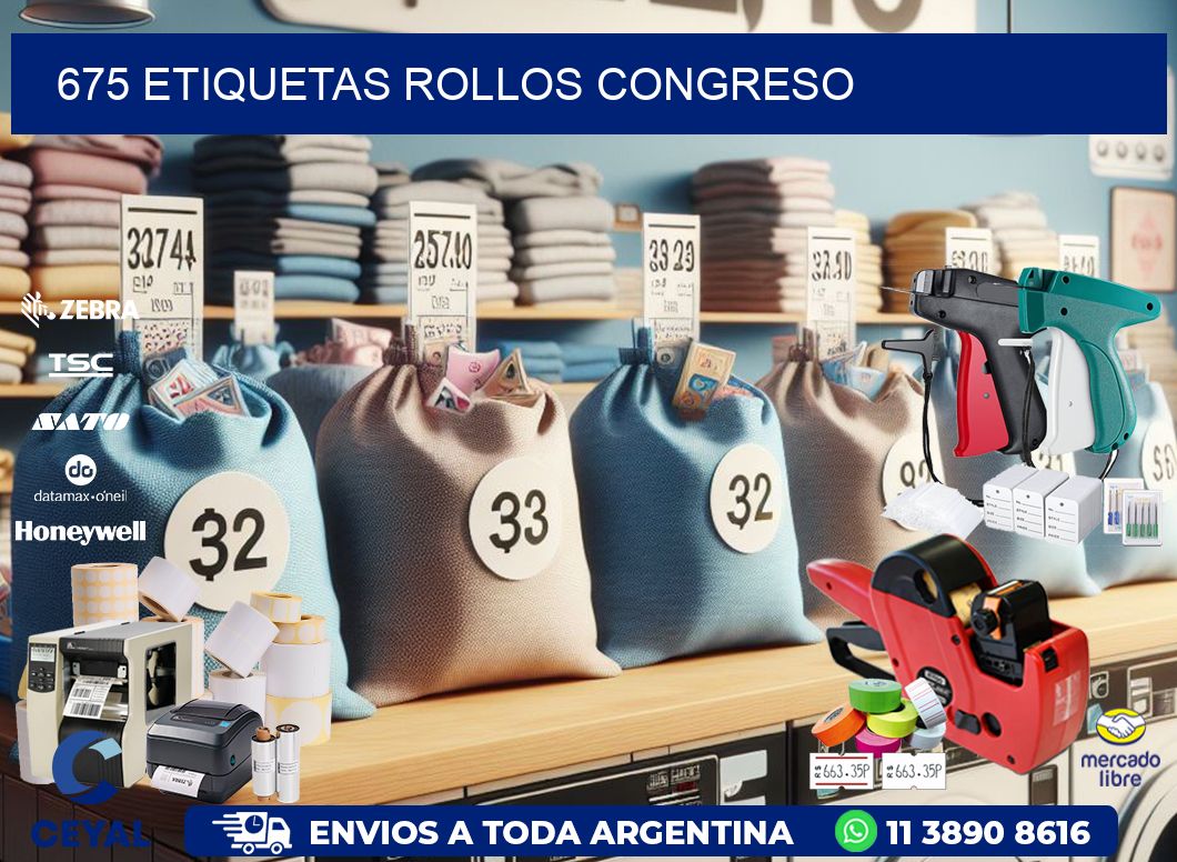 675 etiquetas rollos CONGRESO