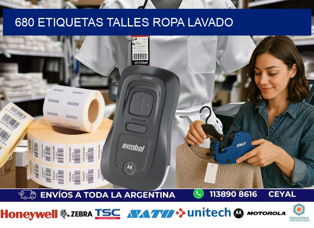 680 ETIQUETAS TALLES ROPA LAVADO