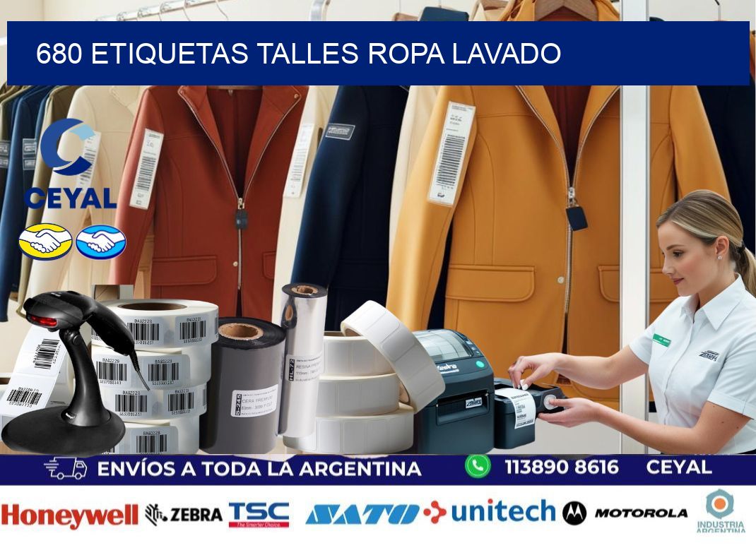 680 ETIQUETAS TALLES ROPA LAVADO