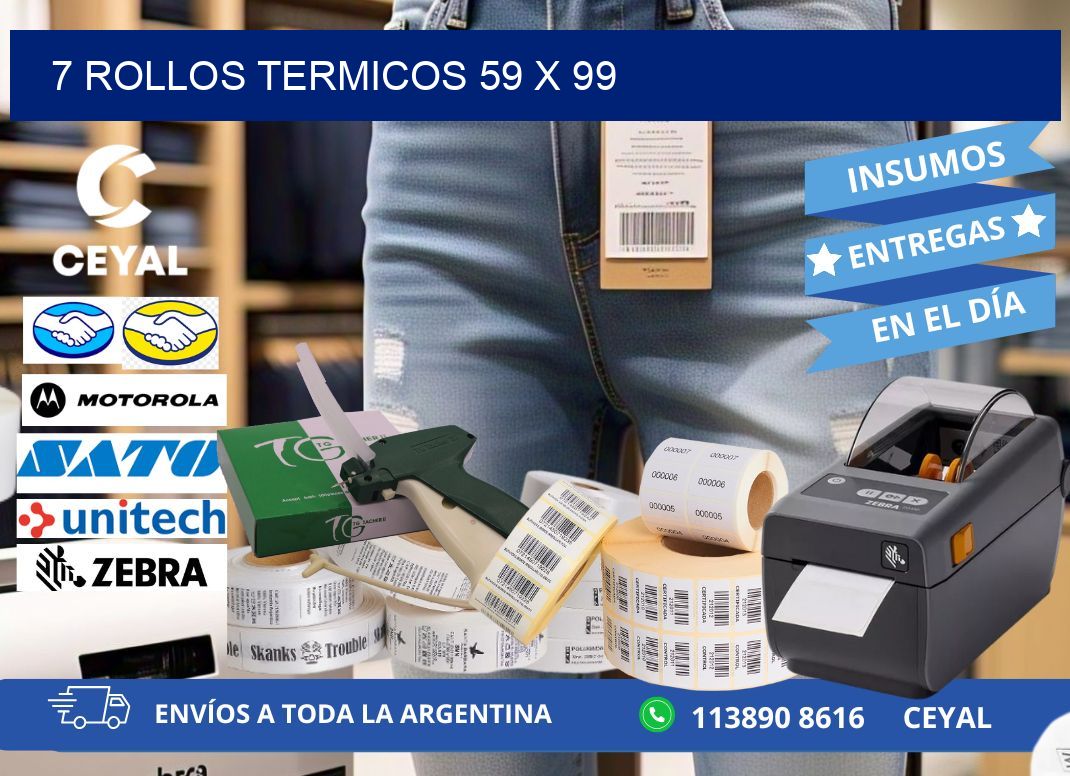 7 ROLLOS TERMICOS 59 x 99