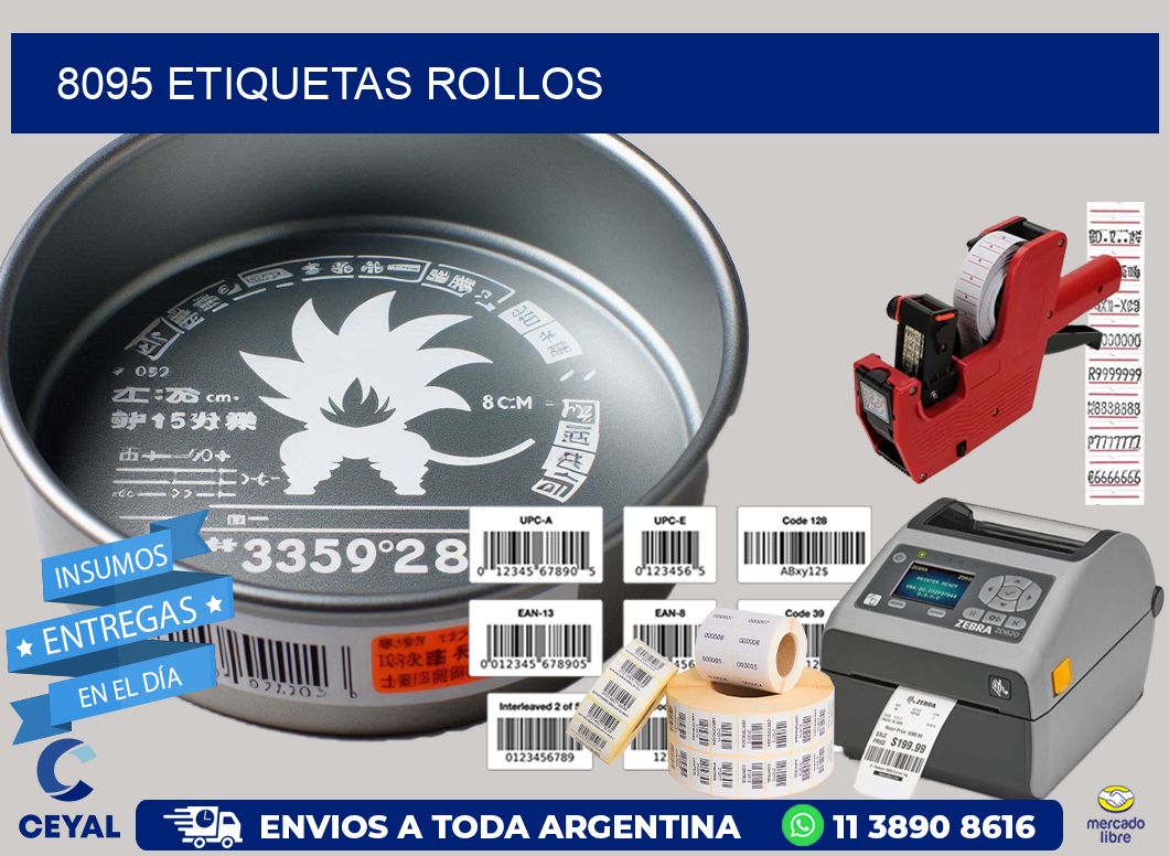 8095 etiquetas rollos