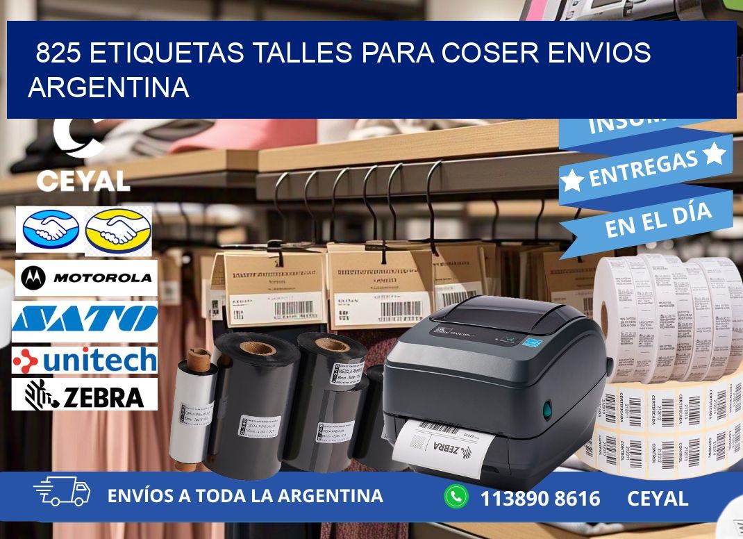 825 ETIQUETAS TALLES PARA COSER ENVIOS ARGENTINA