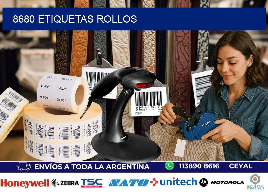8680 etiquetas rollos