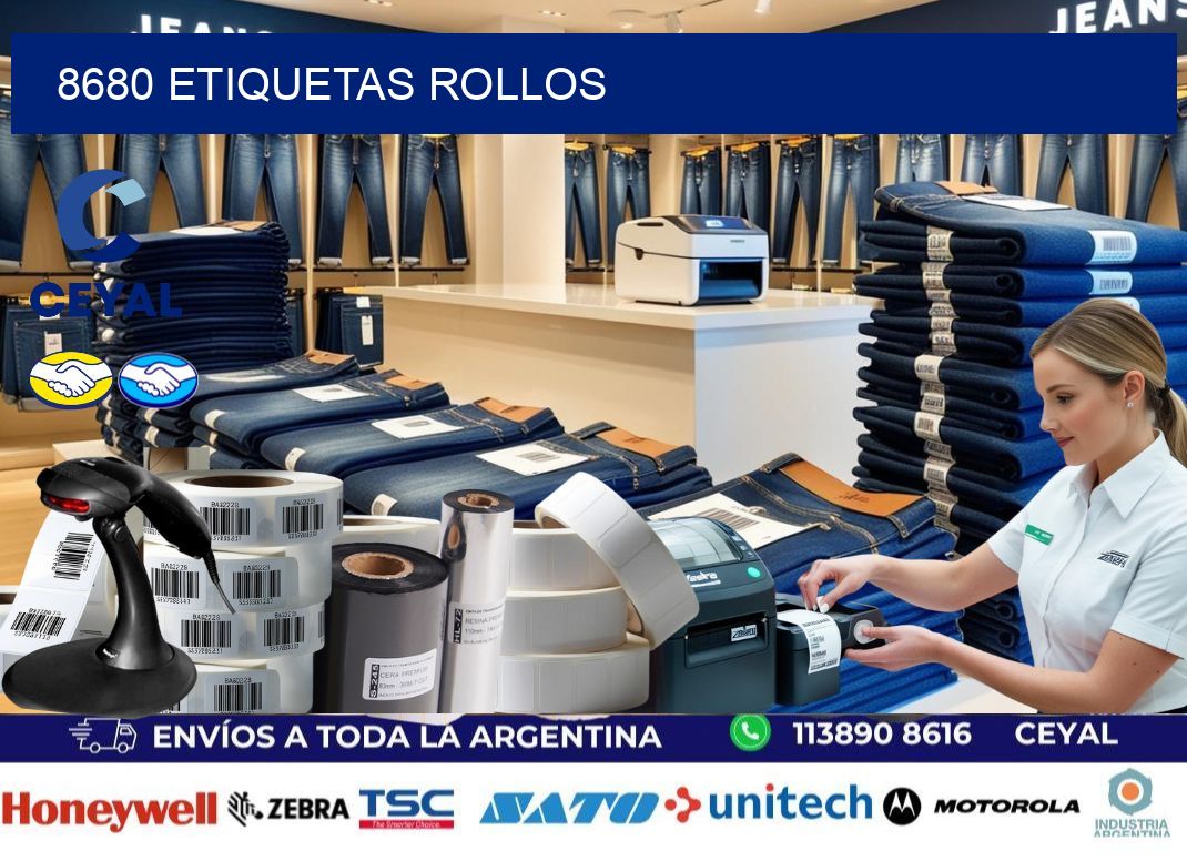 8680 etiquetas rollos