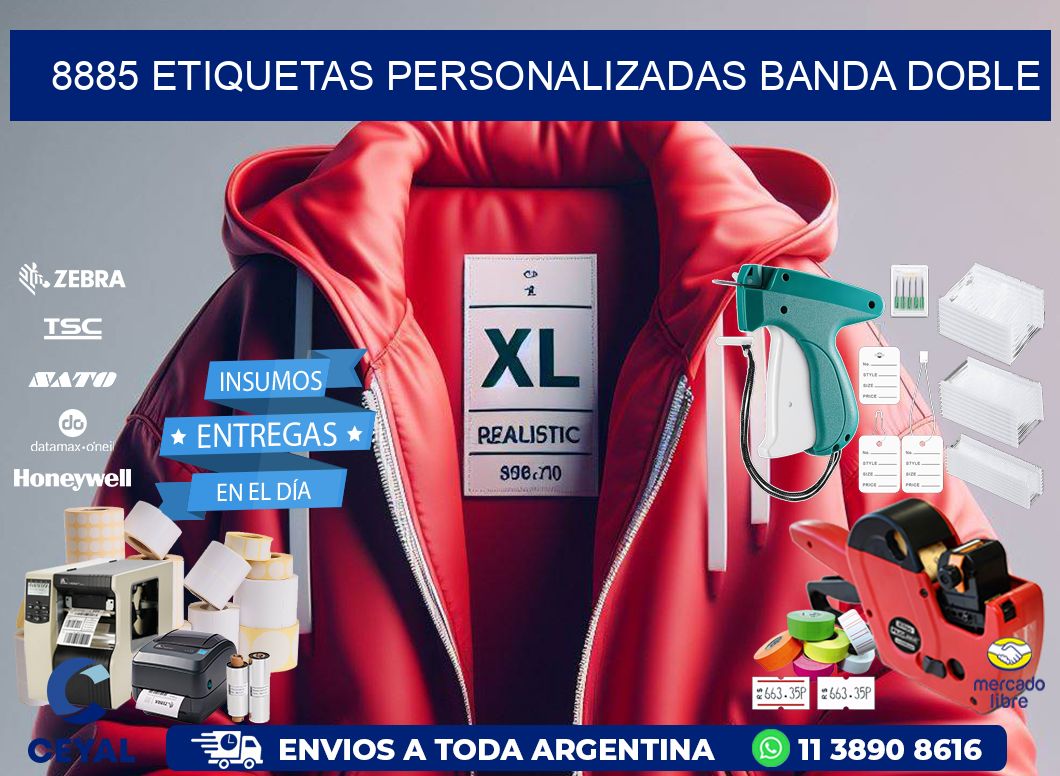 8885 Etiquetas personalizadas banda doble