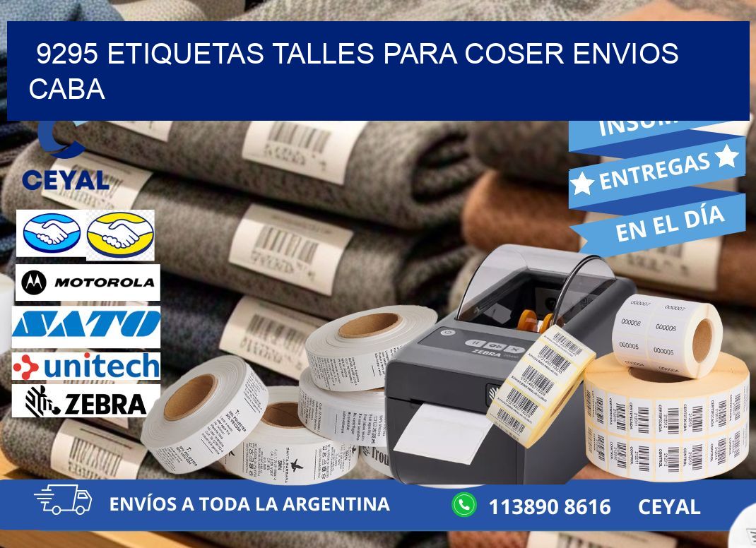 9295 ETIQUETAS TALLES PARA COSER ENVIOS CABA