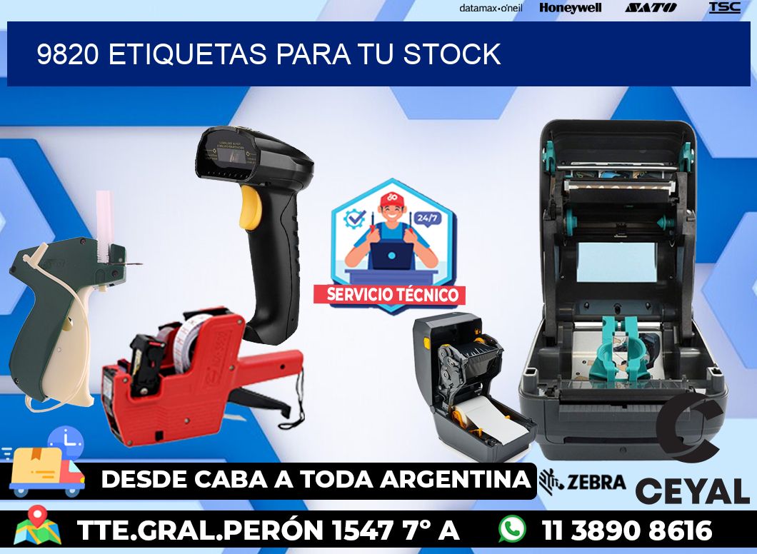 9820 etiquetas para tu stock