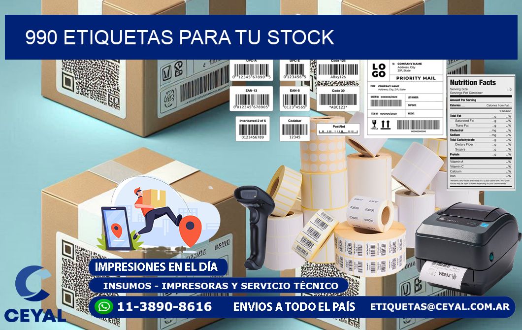 990 etiquetas para tu stock