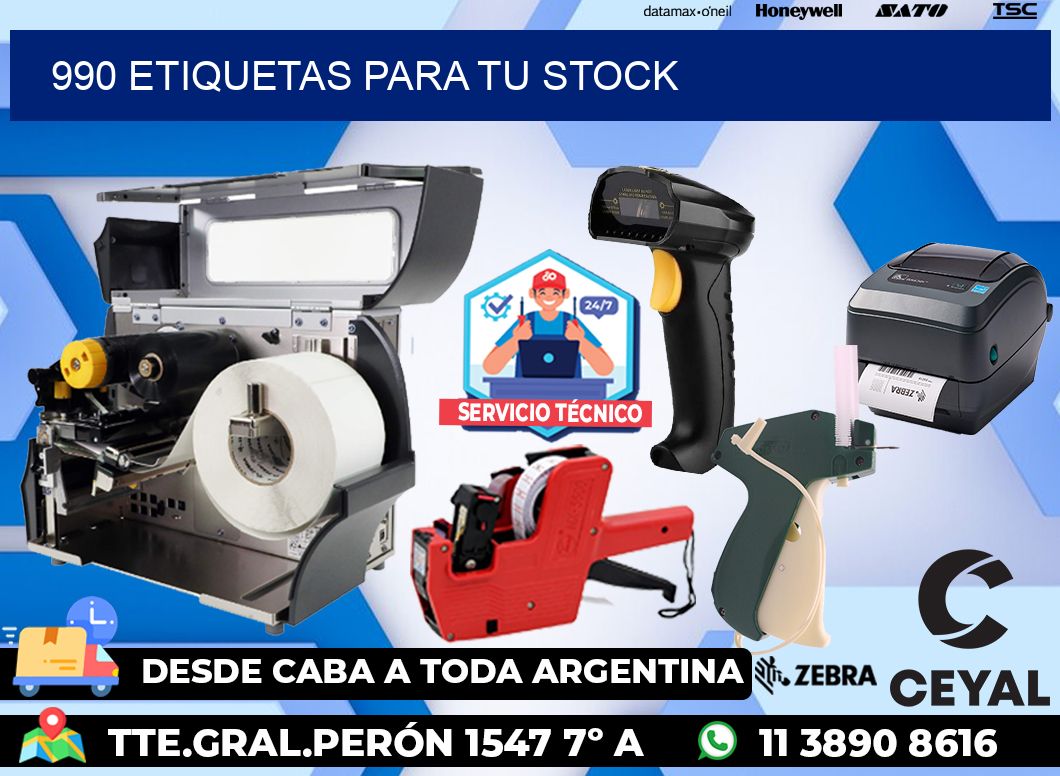 990 etiquetas para tu stock
