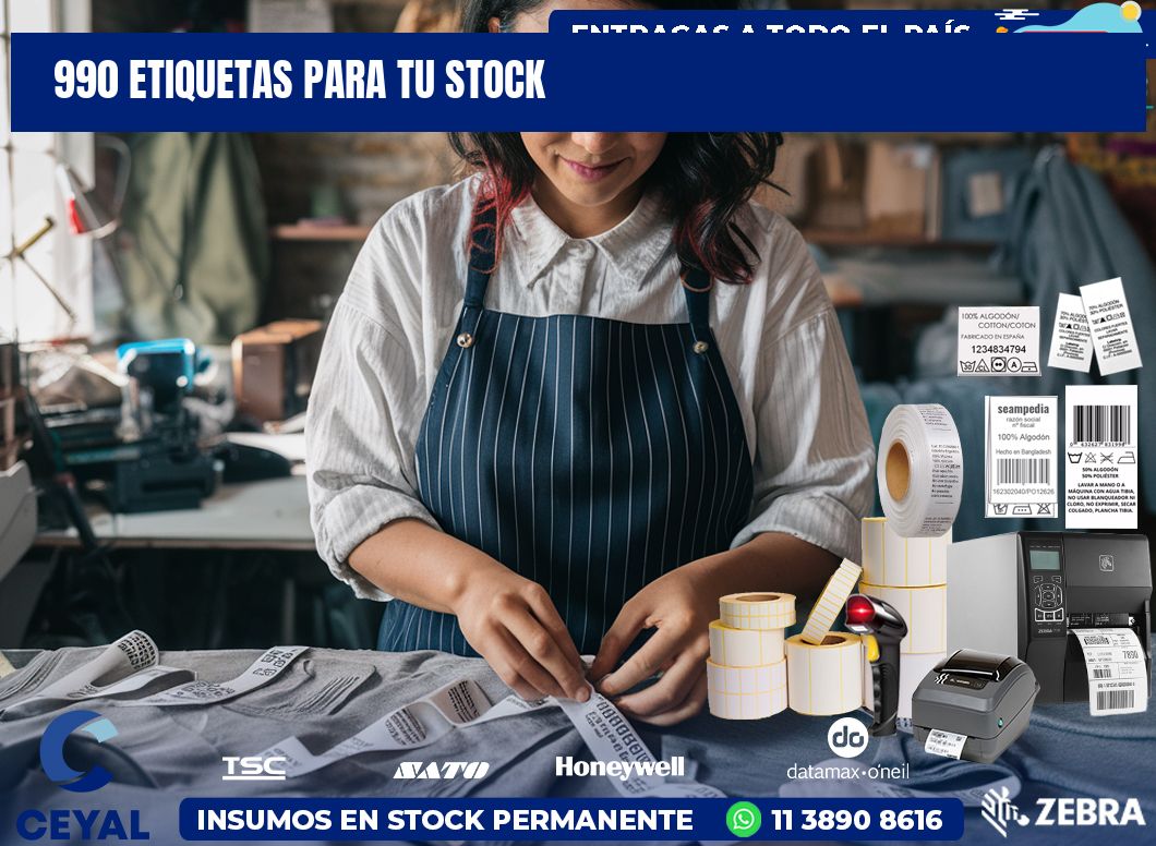 990 etiquetas para tu stock