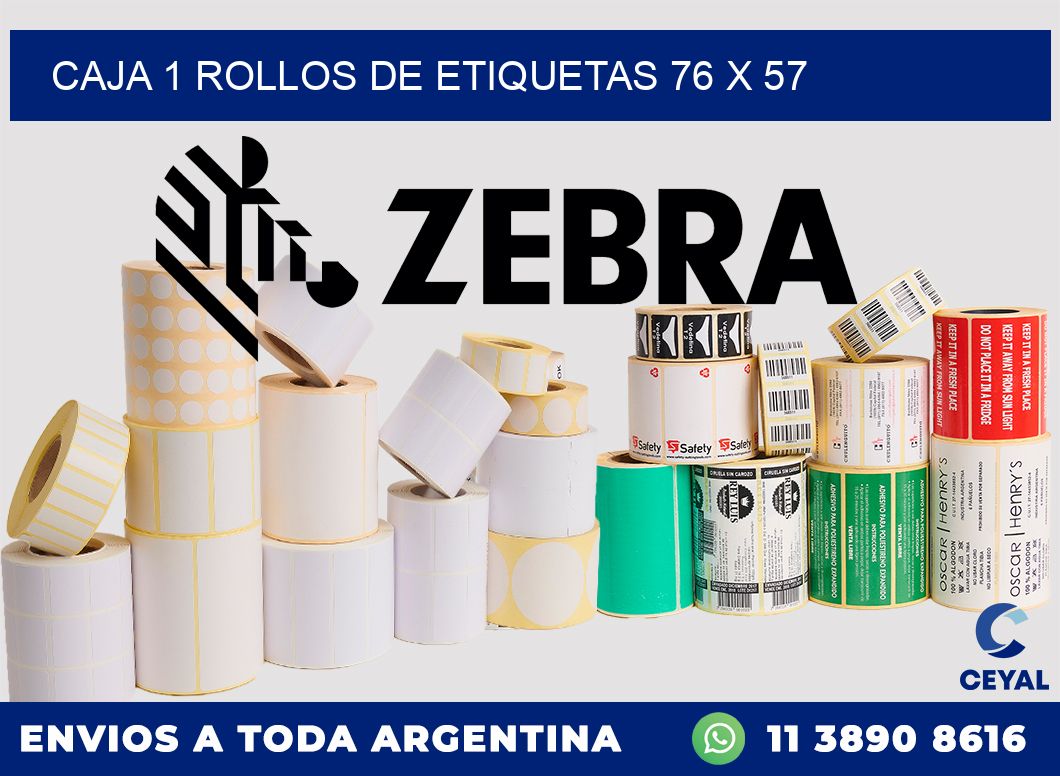 CAJA 1 ROLLOS DE ETIQUETAS 76 x 57