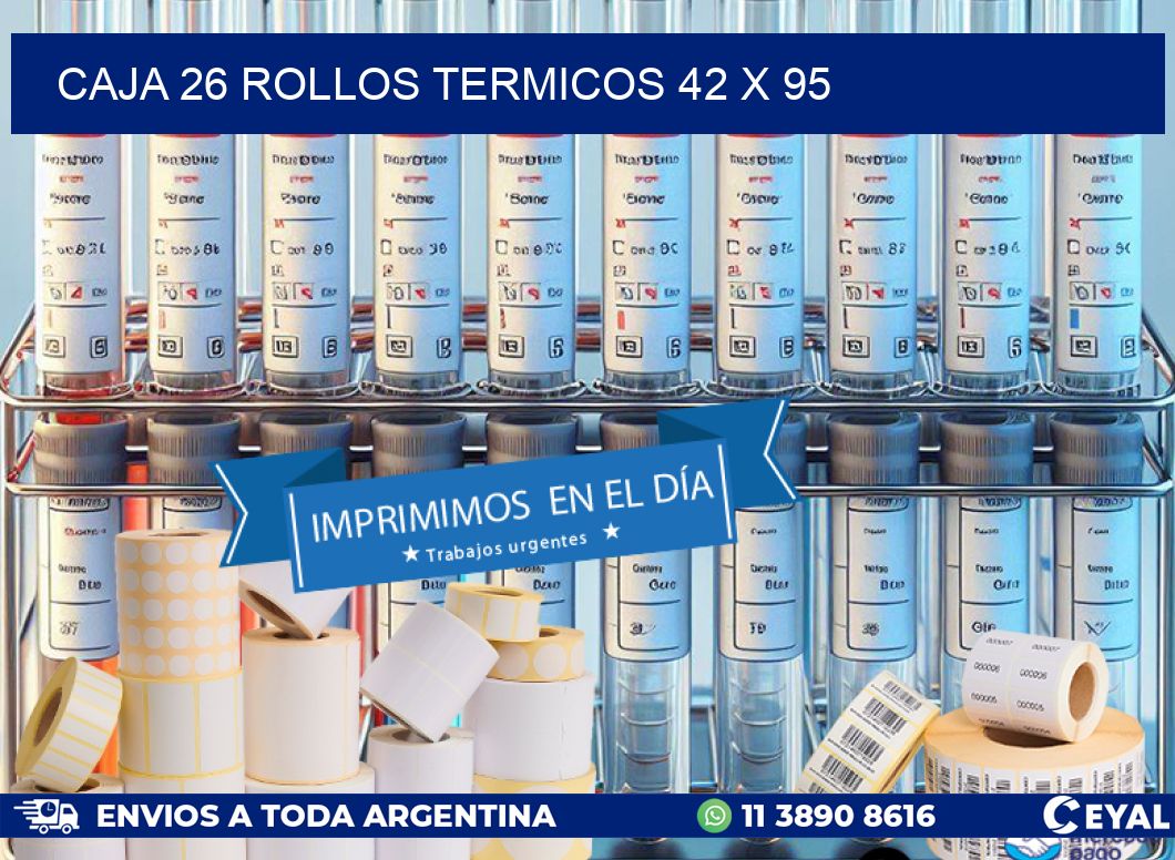 CAJA 26 ROLLOS TERMICOS 42 x 95