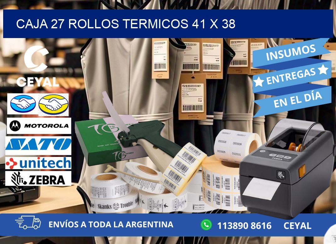 CAJA 27 ROLLOS TERMICOS 41 x 38