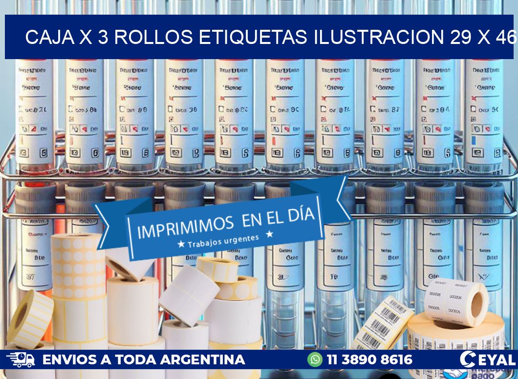 Caja X 3 Rollos Etiquetas Ilustracion 29 x 46