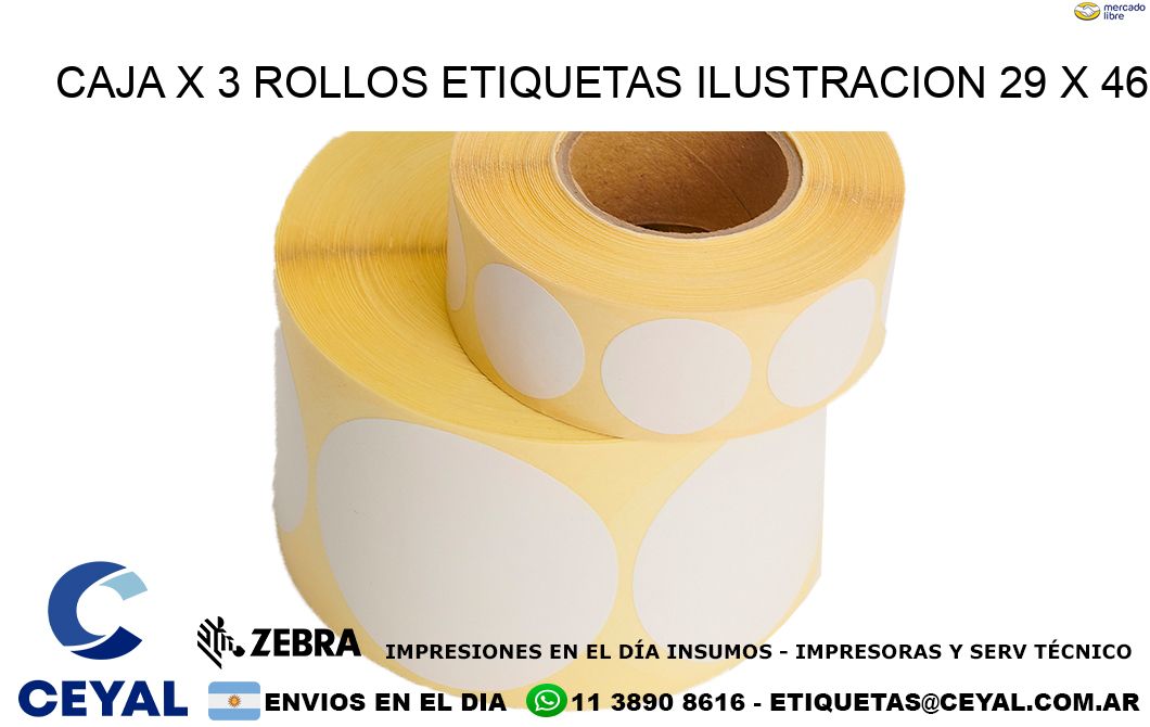 Caja X 3 Rollos Etiquetas Ilustracion 29 x 46