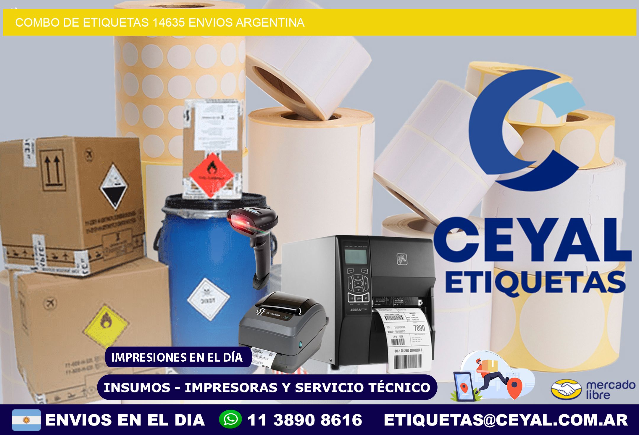 Combo de etiquetas 14635 ENVIOS ARGENTINA