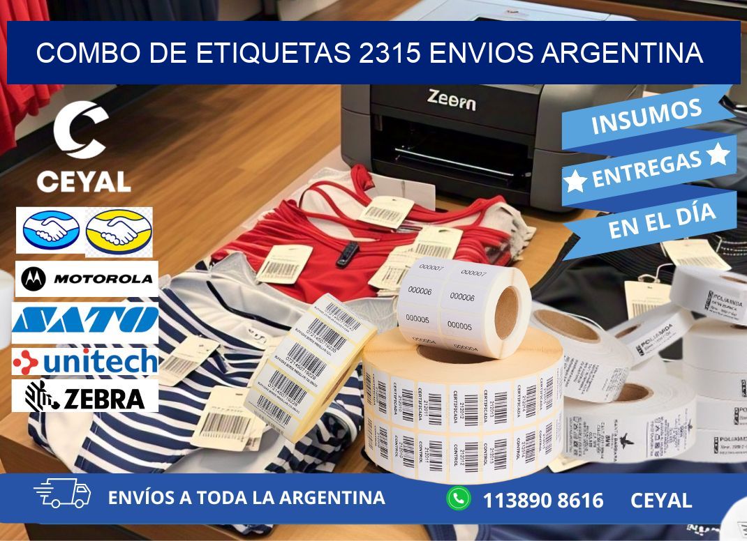 Combo de etiquetas 2315 ENVIOS ARGENTINA