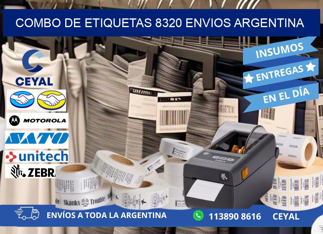 Combo de etiquetas 8320 ENVIOS ARGENTINA