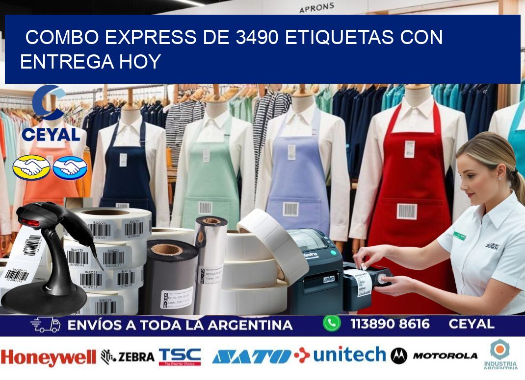 Combo express de 3490 etiquetas con entrega hoy